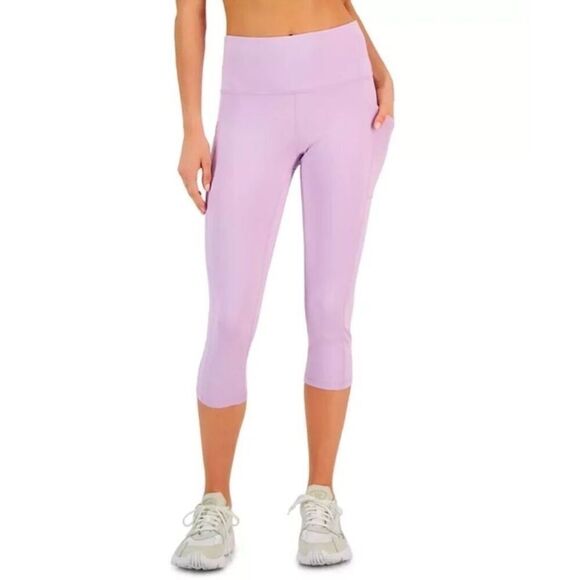 Id Ideology Women's Compression High-Rise Side-Pocket Leggings Purple thights - Picture 2 of 12